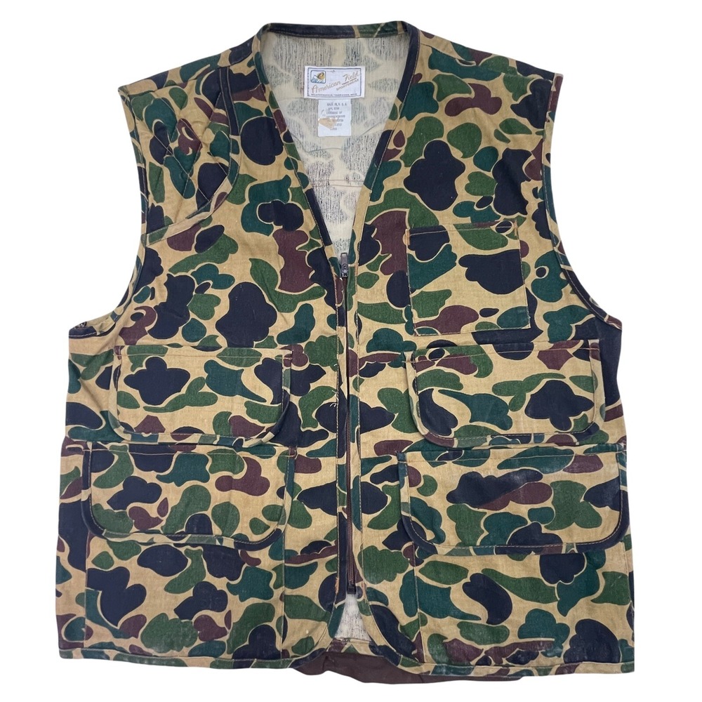 Vtg American‎ Field Mens Large Hunting Vest Game Fowl Pouch Pockets Shooting Pad
